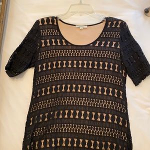 Anthropologie Black & Tan Blouse